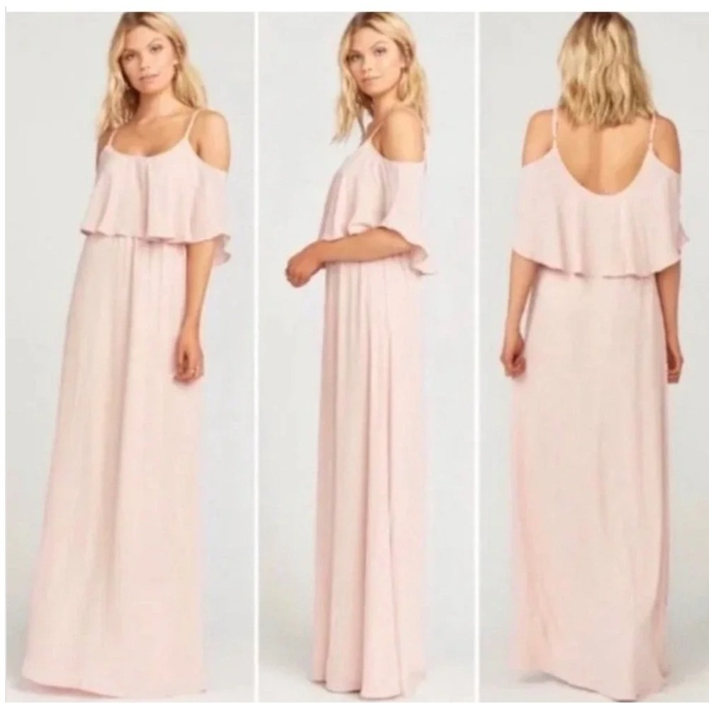 Show Me Your Mumu Caitlin Ruffle Maxi Dress Size M Pink NEW Wedding Bridesmaid